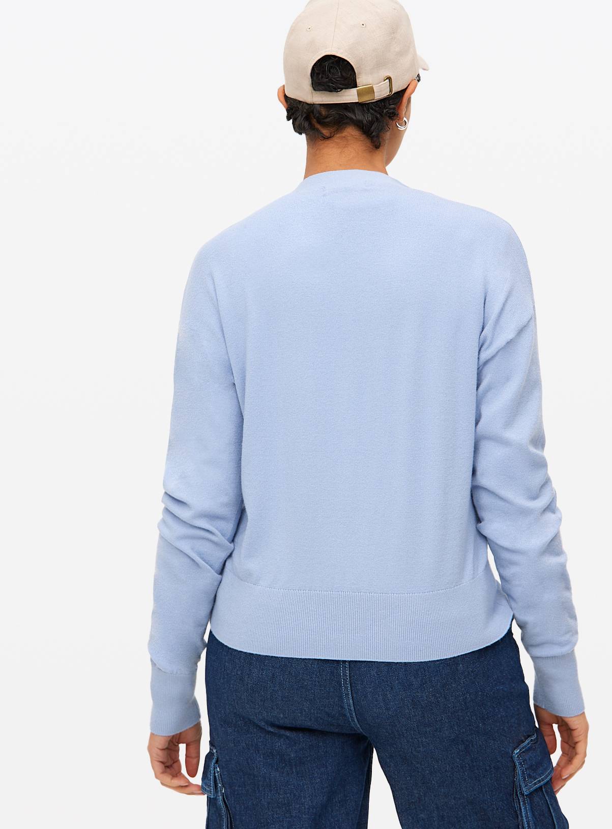 Pale Blue Soft Touch V Neck Cardigan 22 - Image 4